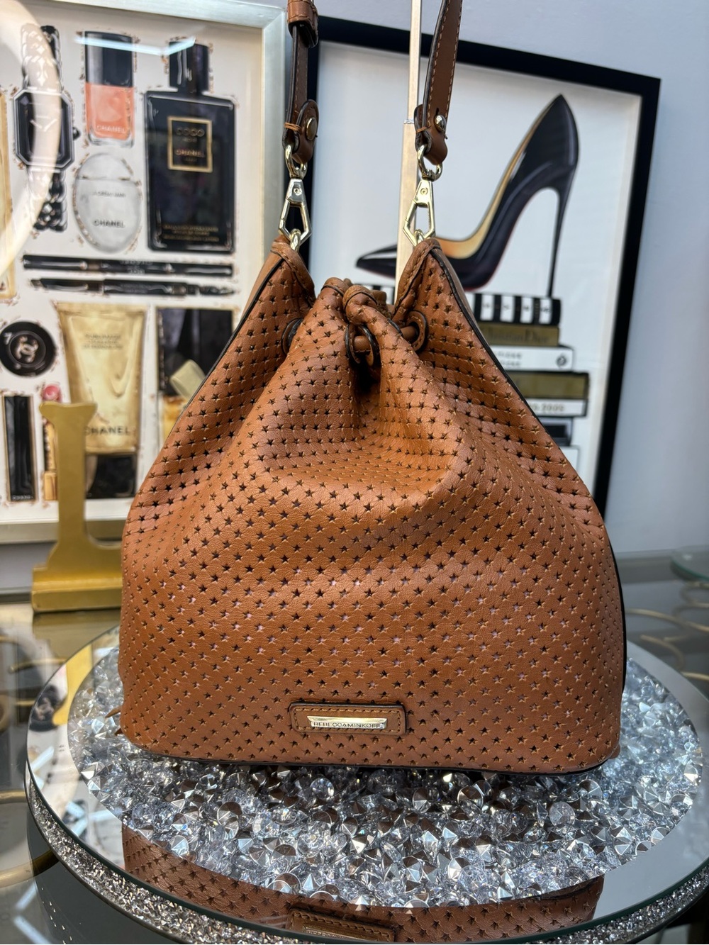 Rebecca Minkoff brown calf leather bucket bag GUC - Picture 4 of 14